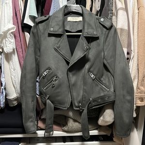 Zara faux suede moto jacket size small